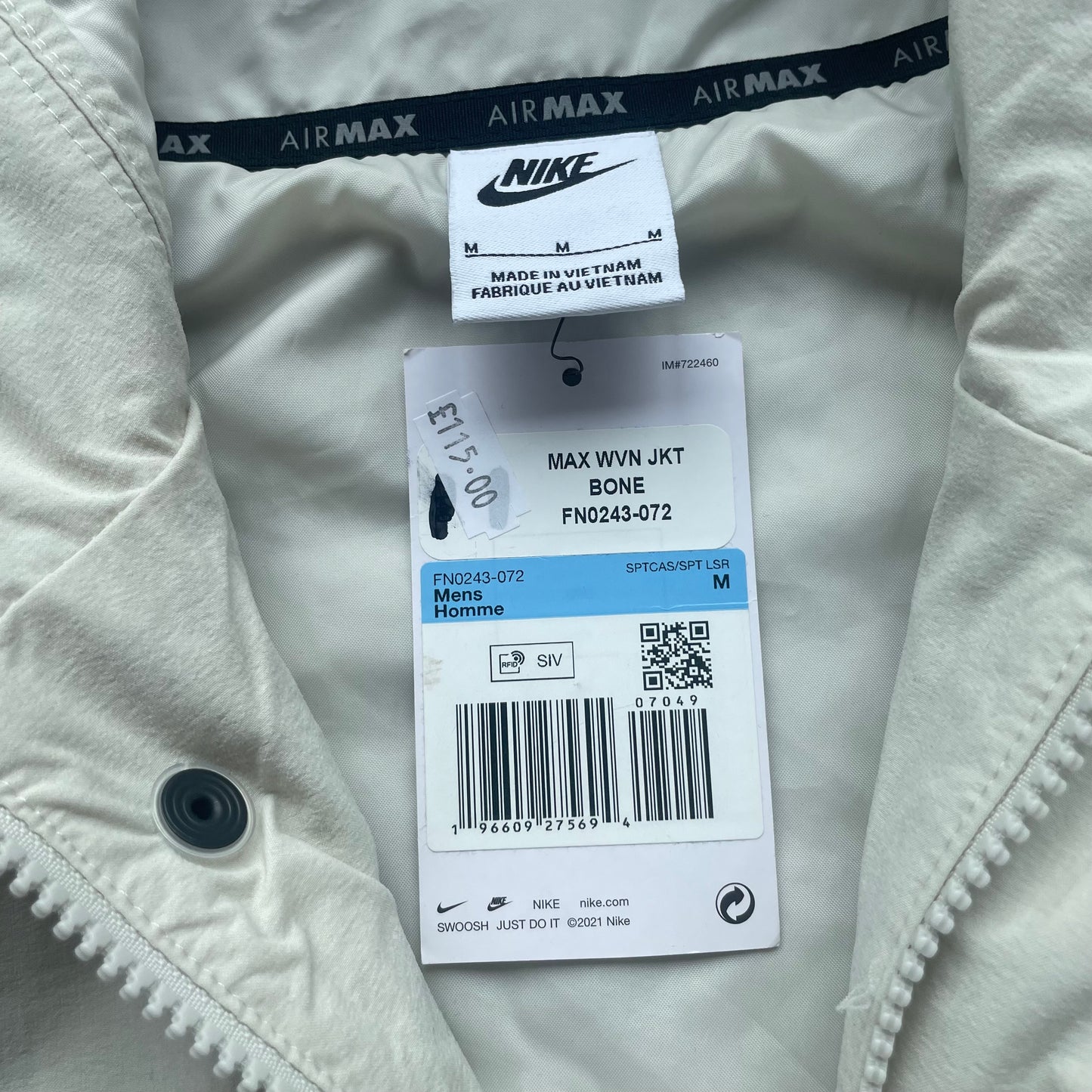 Nike Air Max Woven Jacket “Bone Grey” (M)