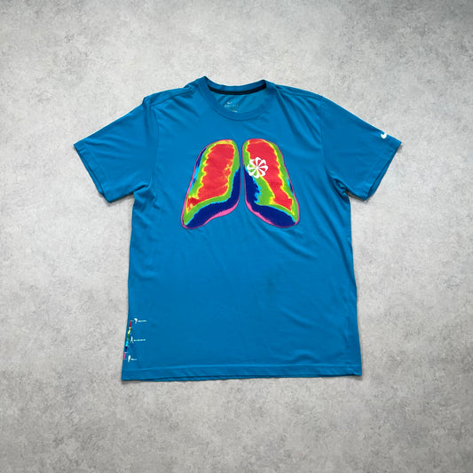 Ultra RARE NIKE KOSZULKA Lungs Pinwheel Dri-fit Running T-shirts “Blue” (L)