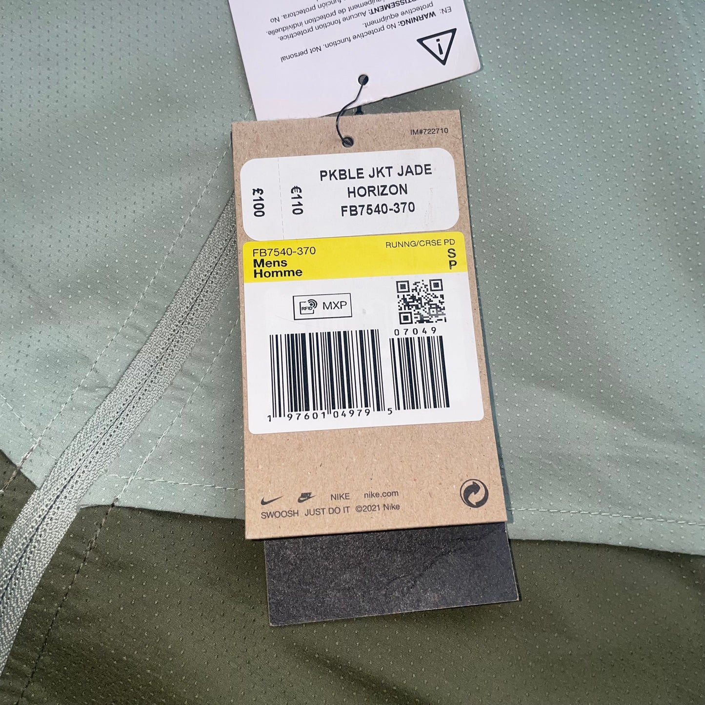 Nike Packable Windrunner “Jade Green” (S)