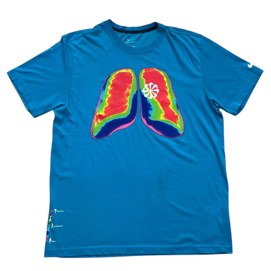 Ultra RARE NIKE KOSZULKA Lungs Pinwheel Dri-fit Running T-shirts “Blue” (L)