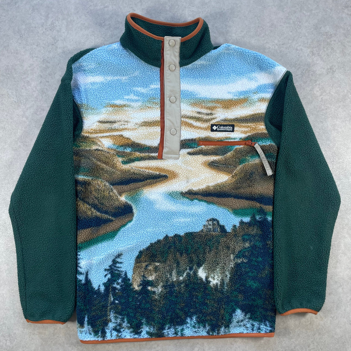 Men's Helvetia Half Snap Fleece Pullover "Landscape" (Mens Small)