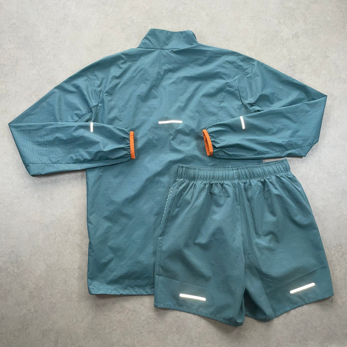 Asics Lite-Show Mens Jacket Short Set "Denim Blue" (Mens Size Small)