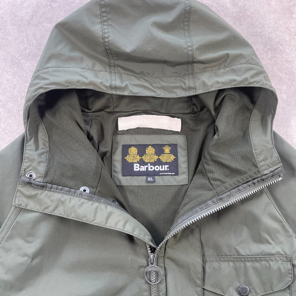 Barbour Shoreline Hooded Jacket "Olive Green" (Mens Size XL)