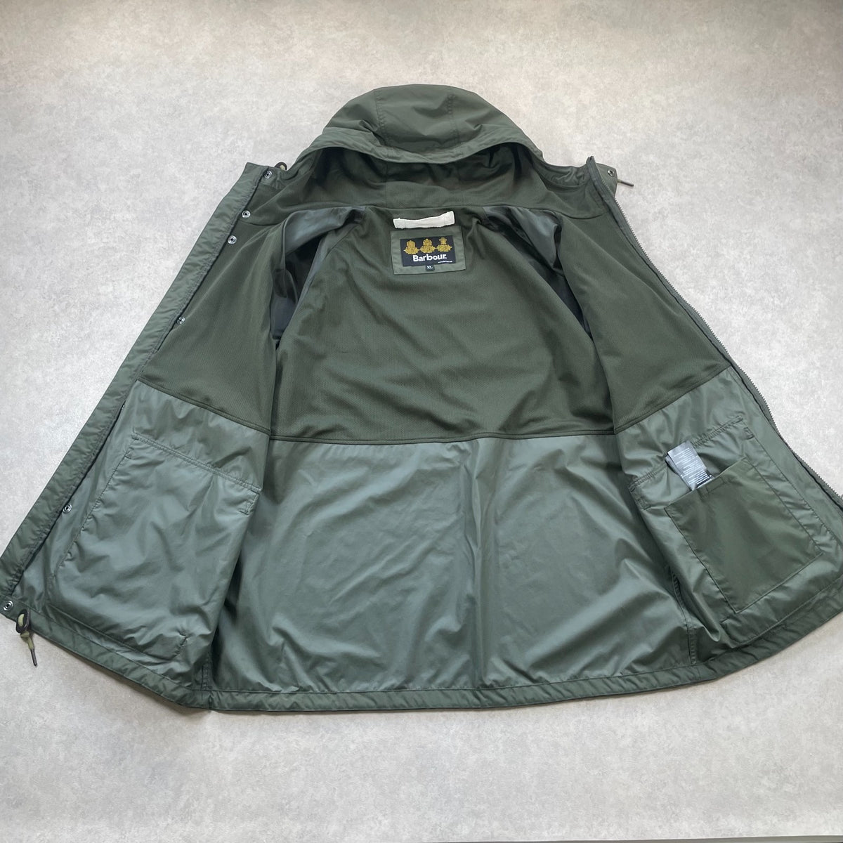 Barbour Shoreline Hooded Jacket "Olive Green" (Mens Size XL)